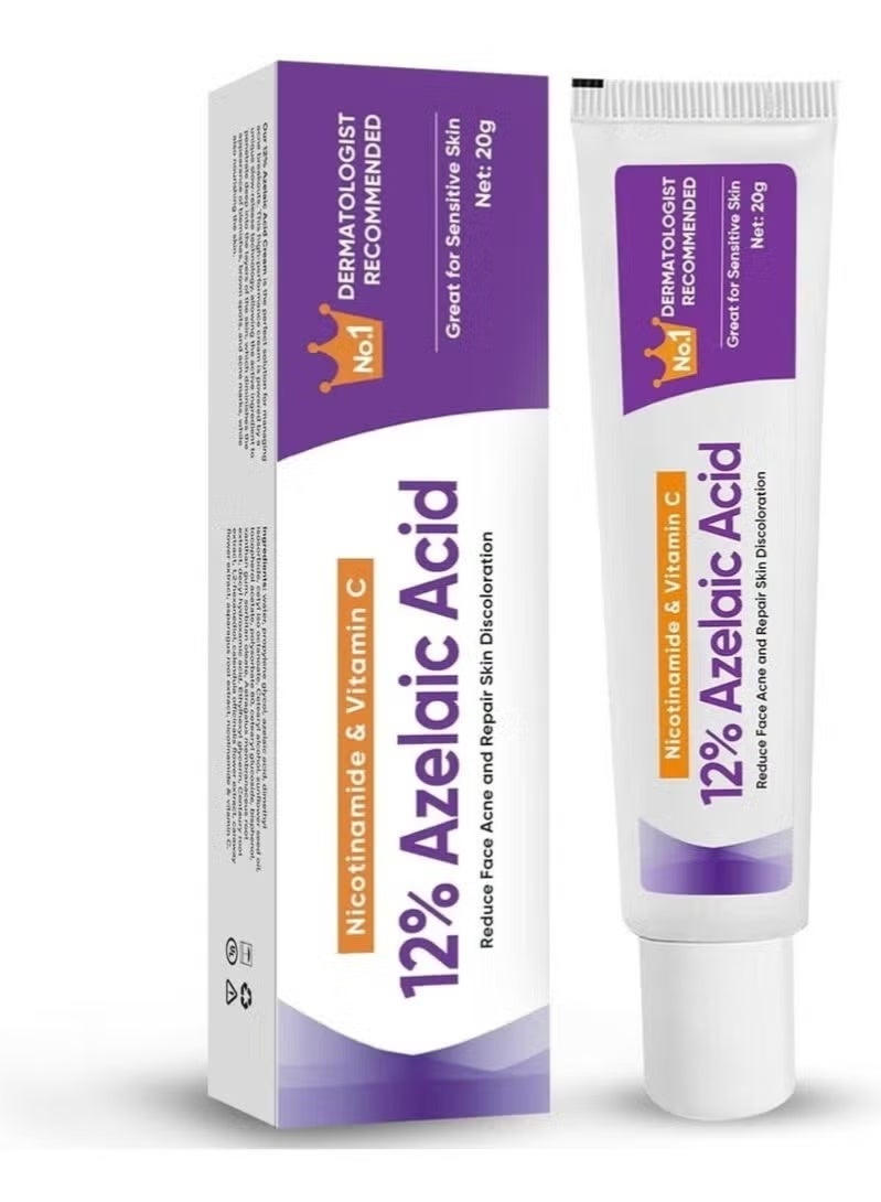 HTKCRX Azelaic Acid Serum, 12% Azelaic Acid, Hyaluronic Acid & Niacinamide, Redness Relief Face, Moisturizing and Balance Excess Sebum, Reducing Blemish & Rosacea Acne, for Sensitive Skin - Image 1